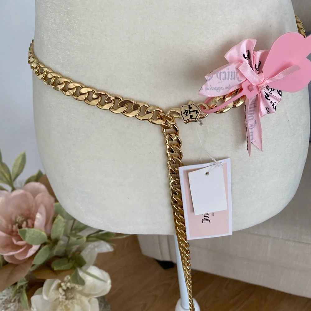 JUICY COUTURE WOMEN’S GOLD METAL BELT SIZE: M/L - Picture 9 of 10